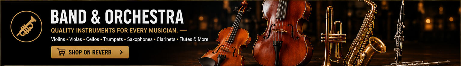 Universal Music Supply | Band & Orchestra Instruments Shop violins, violas, cellos, trumpets, saxophones, clarinets, flutes, and band & orchestra instruments